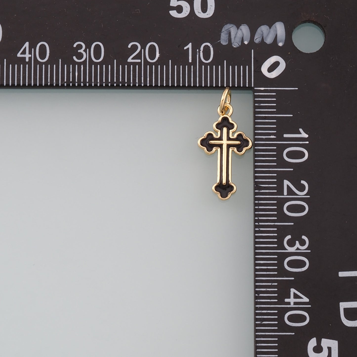 Gold Cross Charms,18K Gold Filled Cross Pendant,Enamel Religion Charm Bracelet Necklace for DIY Jewelry Making Supply