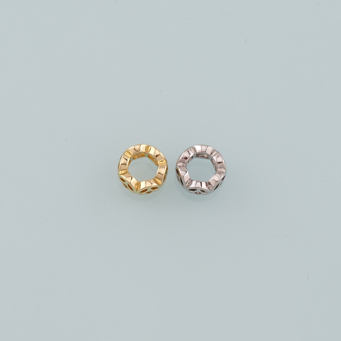 Gold Round Beads Charms,18K Gold Filled Round spacer beads Bracelet Necklace for DIY Jewelry Making Supply