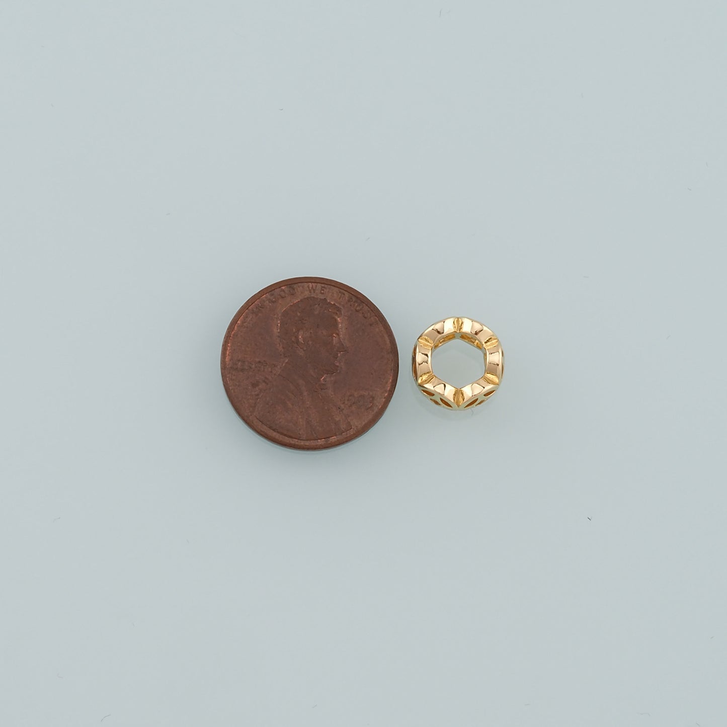 Gold Round Beads Charms,18K Gold Filled Round spacer beads Bracelet Necklace for DIY Jewelry Making Supply