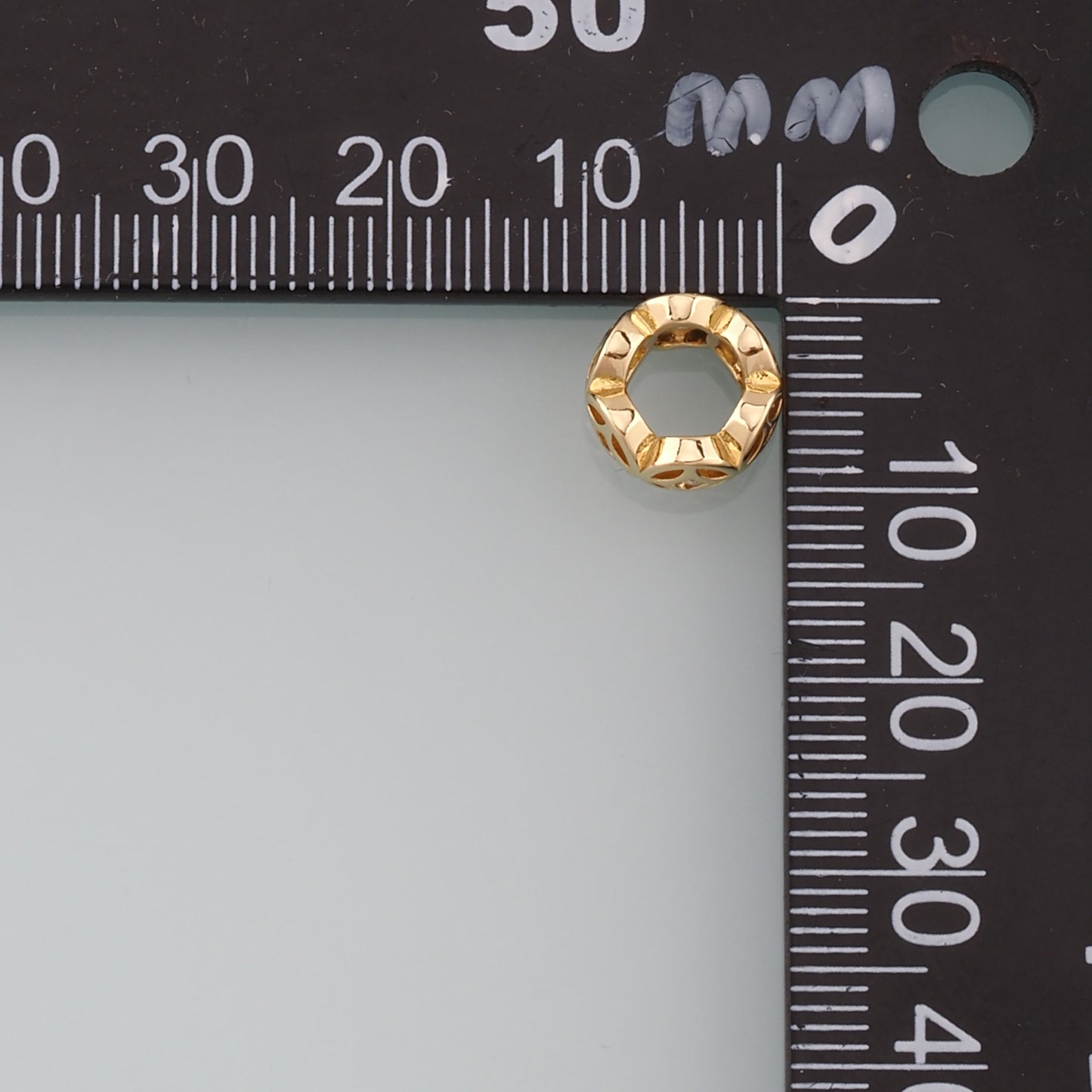 Gold Round Beads Charms,18K Gold Filled Round spacer beads Bracelet Necklace for DIY Jewelry Making Supply