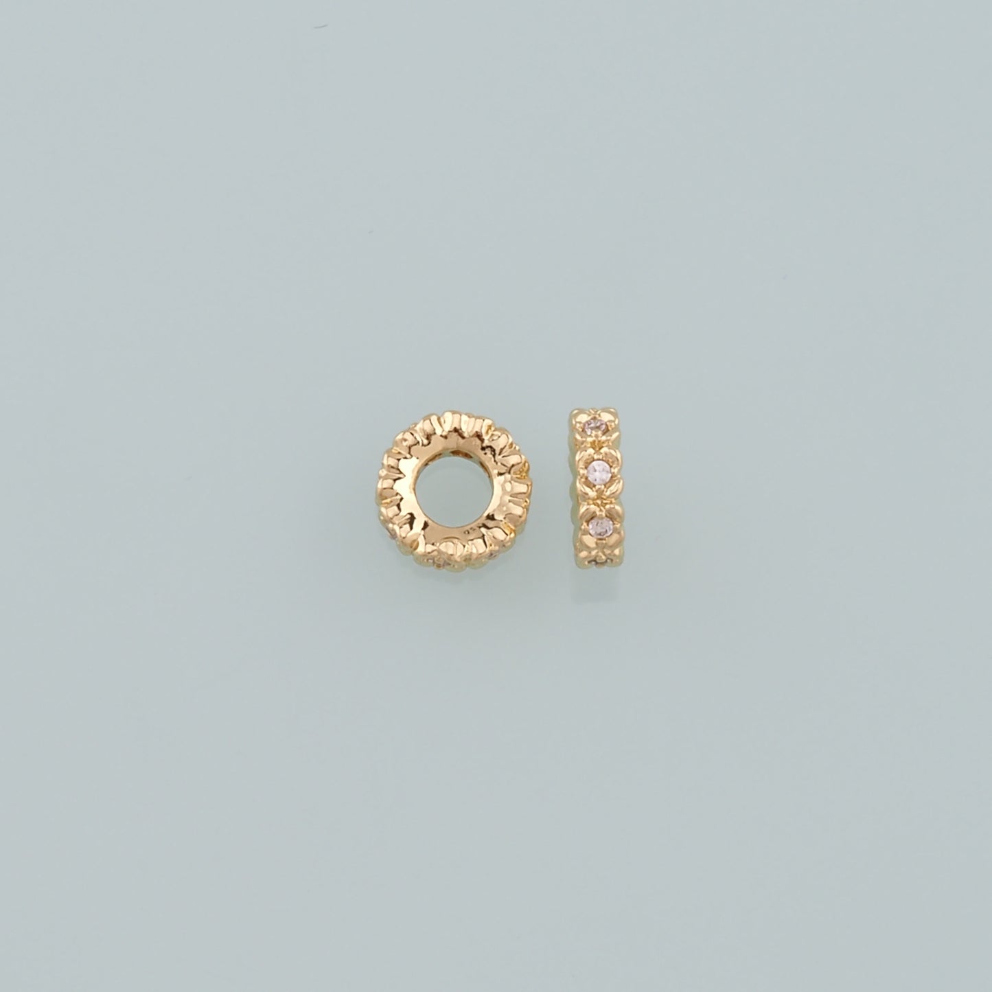 Gold Round Beads Charms,18K Gold Filled Round spacer beads Bracelet Necklace for DIY Jewelry Making Supply