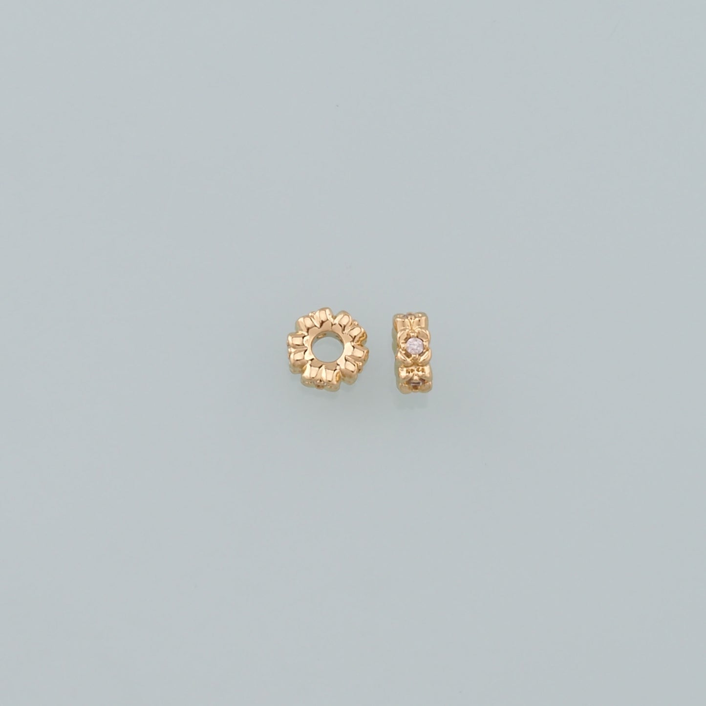 Gold Round Beads Charms,18K Gold Filled Round spacer beads Bracelet Necklace for DIY Jewelry Making Supply