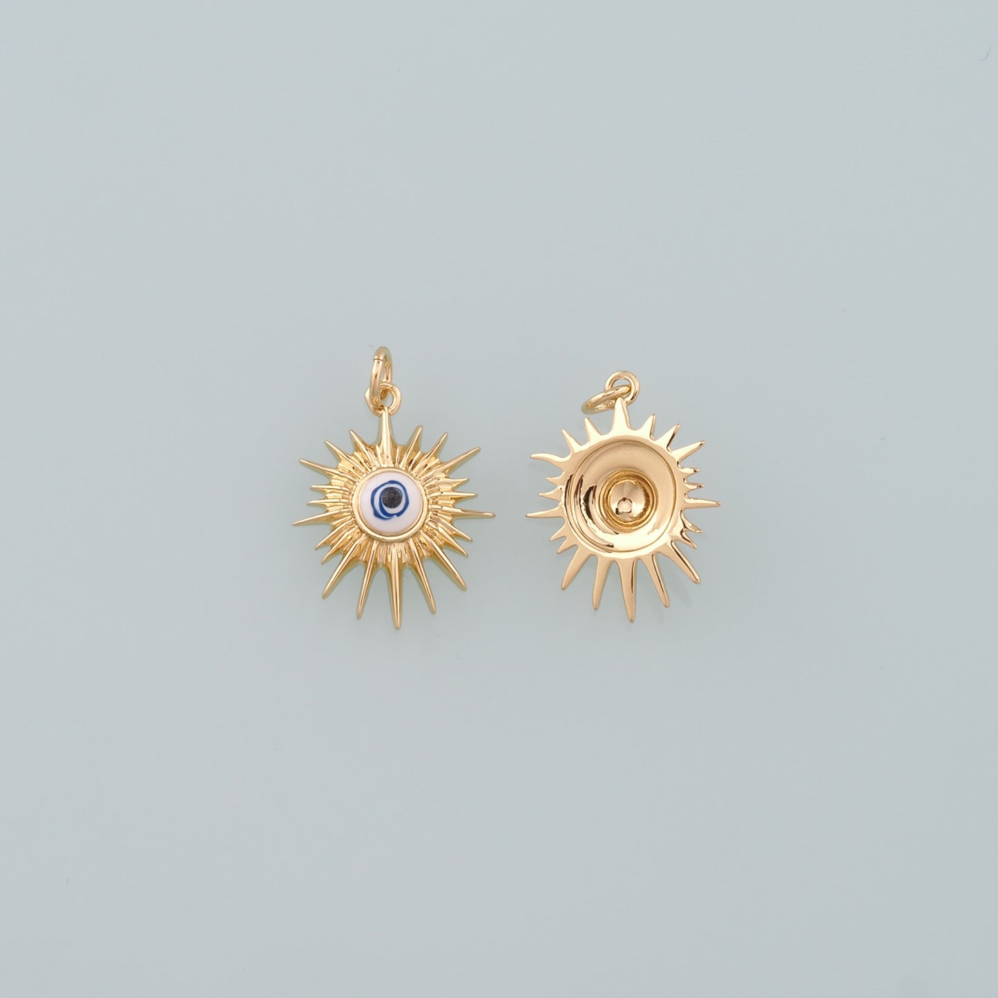 18K Gold Filled Evil Eye Pendant,Enamel Eye Charm Bracelet Necklace for DIY Jewelry Making Supply