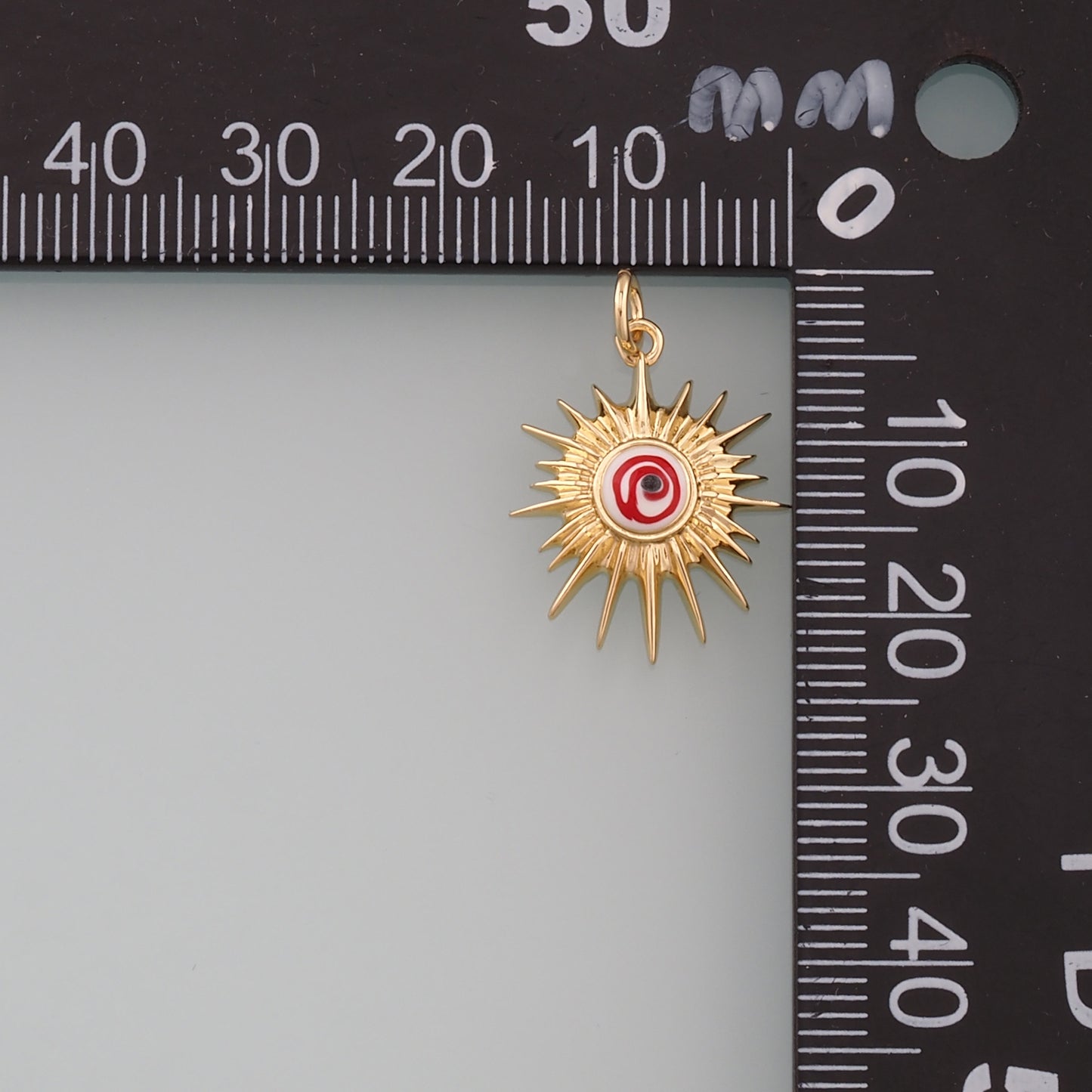 18K Gold Filled Evil Eye Pendant,Enamel Eye Charm Bracelet Necklace for DIY Jewelry Making Supply