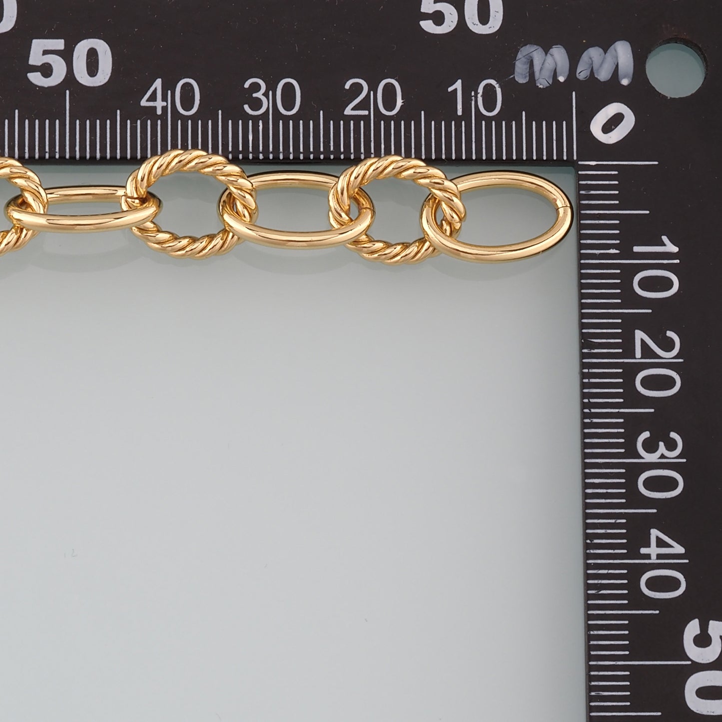 Gold Twist Chain,18K Gold Filled Oval Chain for Necklace Bracelet DIY Jewelry Making Supply