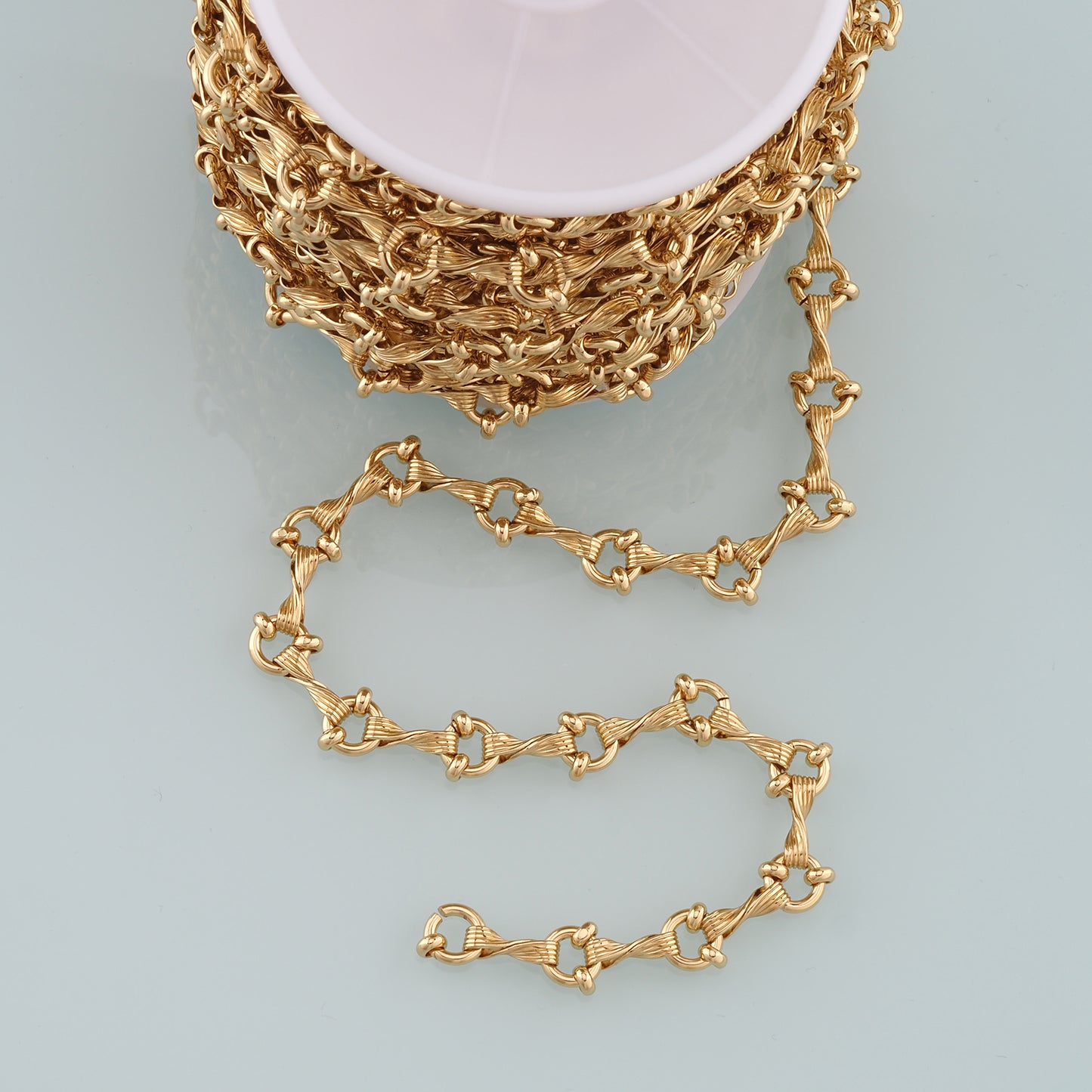 Gold Twist Chain,18K Gold Filled Round Chain for Necklace Bracelet DIY Jewelry Making Supply
