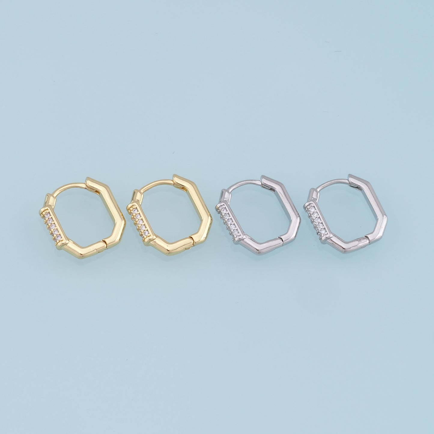 1pair 18K Gold Filled square Hoops Earrings,Gold Rectangle Earrings,Dainty Hoops Huggie,Gold Huggies Hoop Earrings