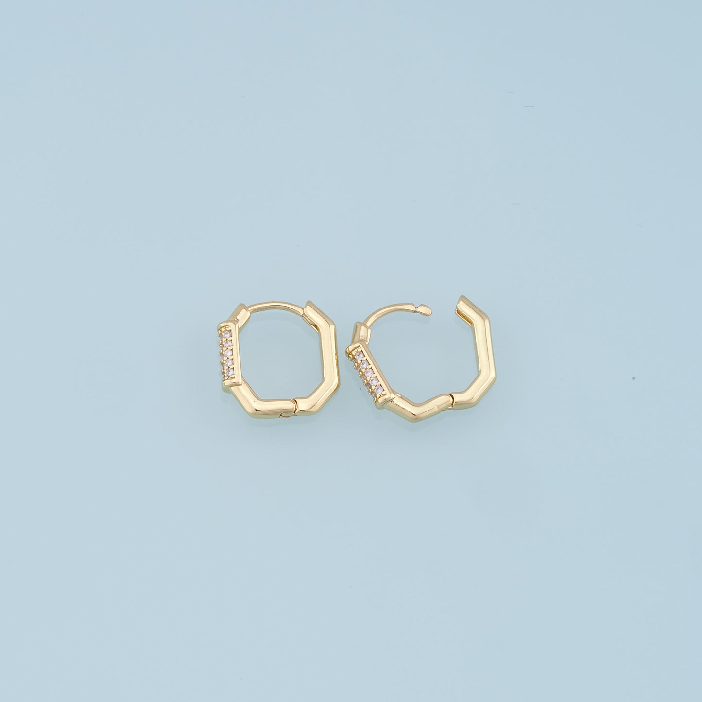 1pair 18K Gold Filled square Hoops Earrings,Gold Rectangle Earrings,Dainty Hoops Huggie,Gold Huggies Hoop Earrings