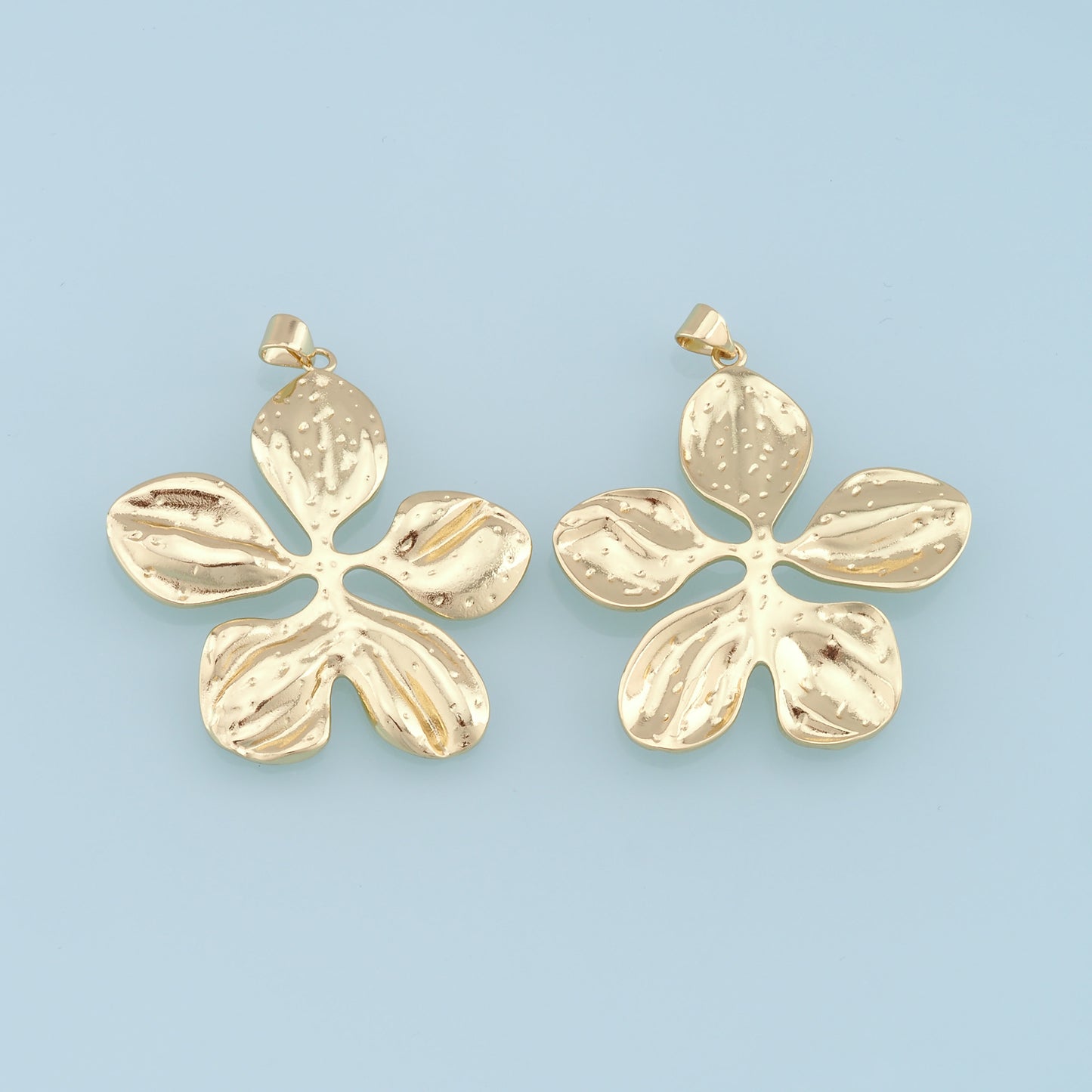 Gold Flower Charms,18K Gold Filled Flower Pendant,Silver flower Charm Bracelet Necklace for DIY Jewelry Making Supply