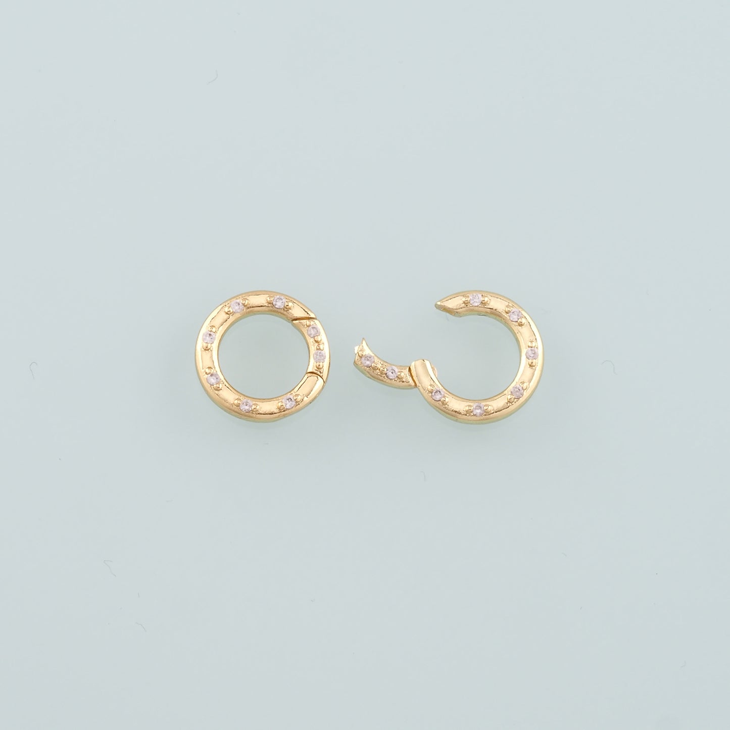 18K Gold Filled Round Carabiner Clasp,Carabiner Lock Connector,Spring Push Gate for DIY Jewelry Clasp Finding Necklace Bracelet