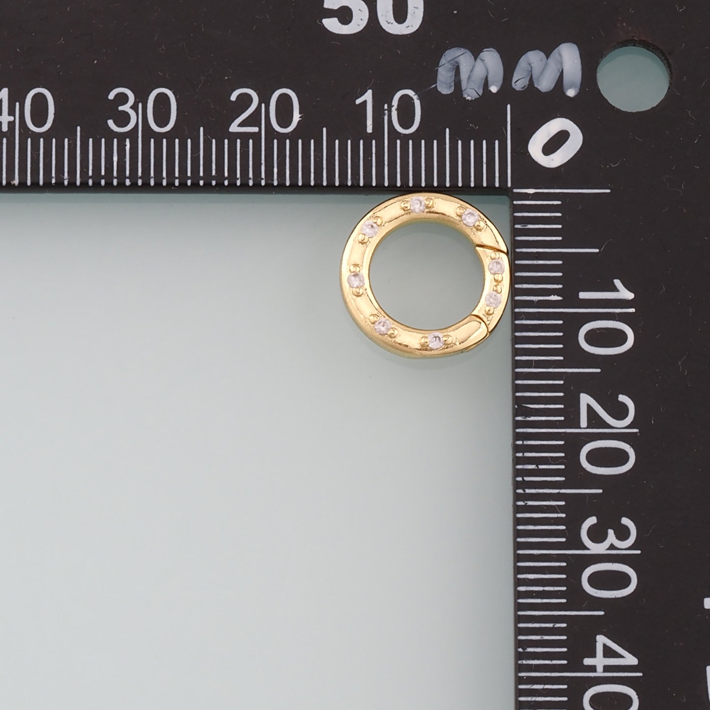 18K Gold Filled Round Carabiner Clasp,Carabiner Lock Connector,Spring Push Gate for DIY Jewelry Clasp Finding Necklace Bracelet