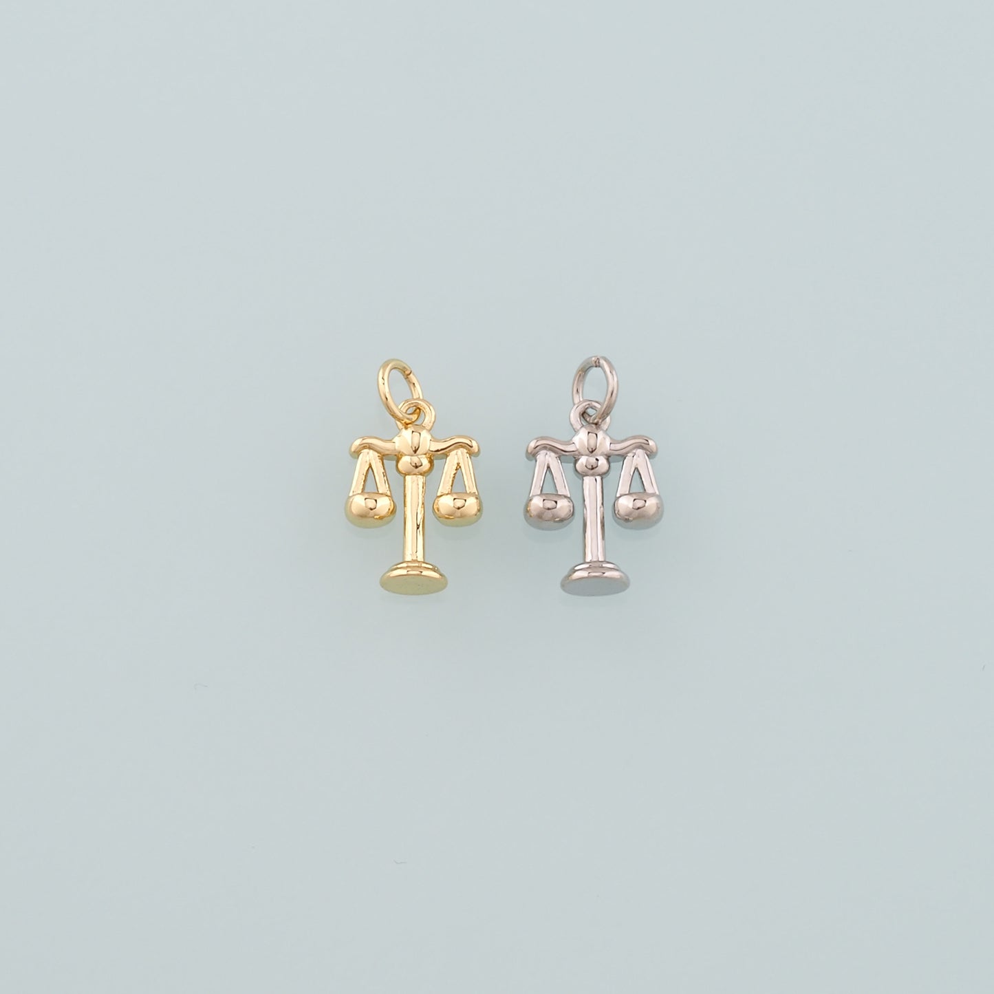 Gold Justice Charms,18K Gold Filled Balance Pendant,Balance Scale Charm Bracelet Necklace for DIY Jewelry Making Supply