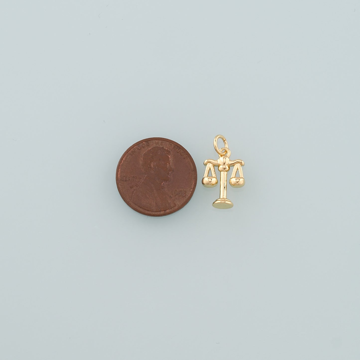 Gold Justice Charms,18K Gold Filled Balance Pendant,Balance Scale Charm Bracelet Necklace for DIY Jewelry Making Supply