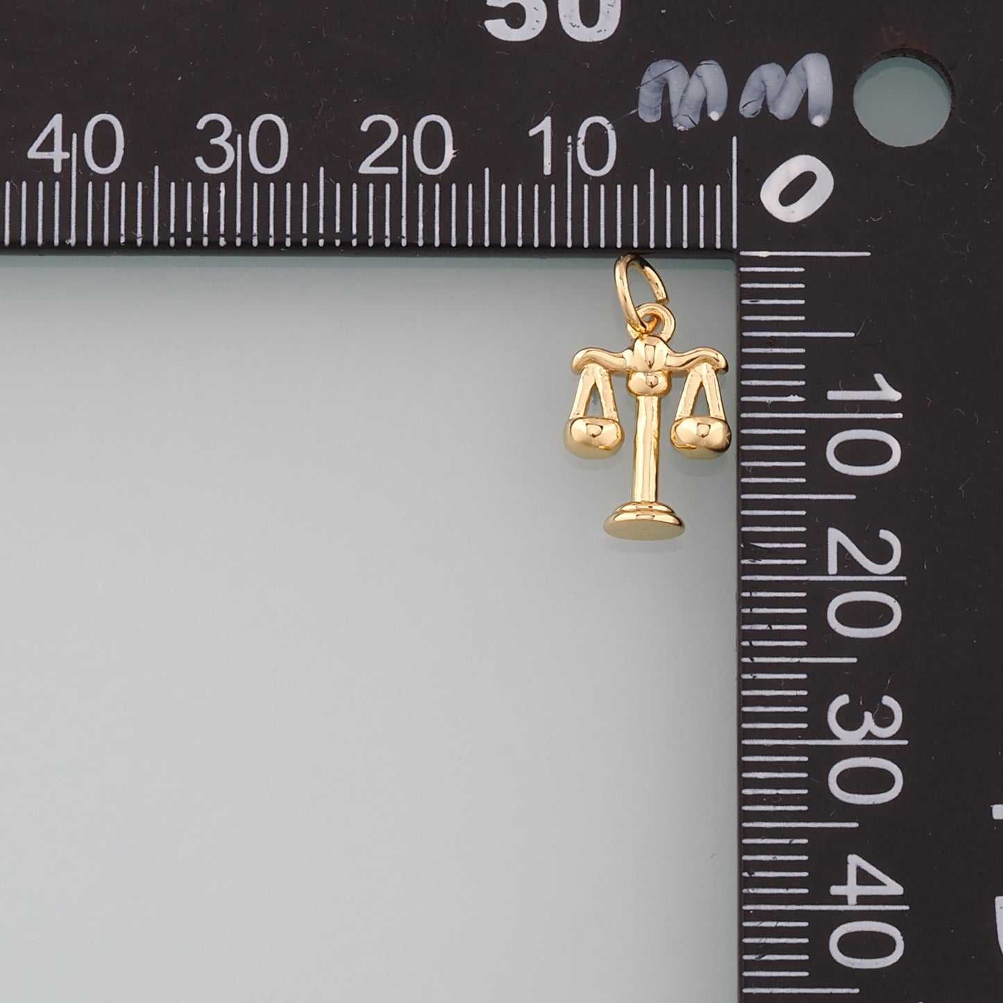 Gold Justice Charms,18K Gold Filled Balance Pendant,Balance Scale Charm Bracelet Necklace for DIY Jewelry Making Supply