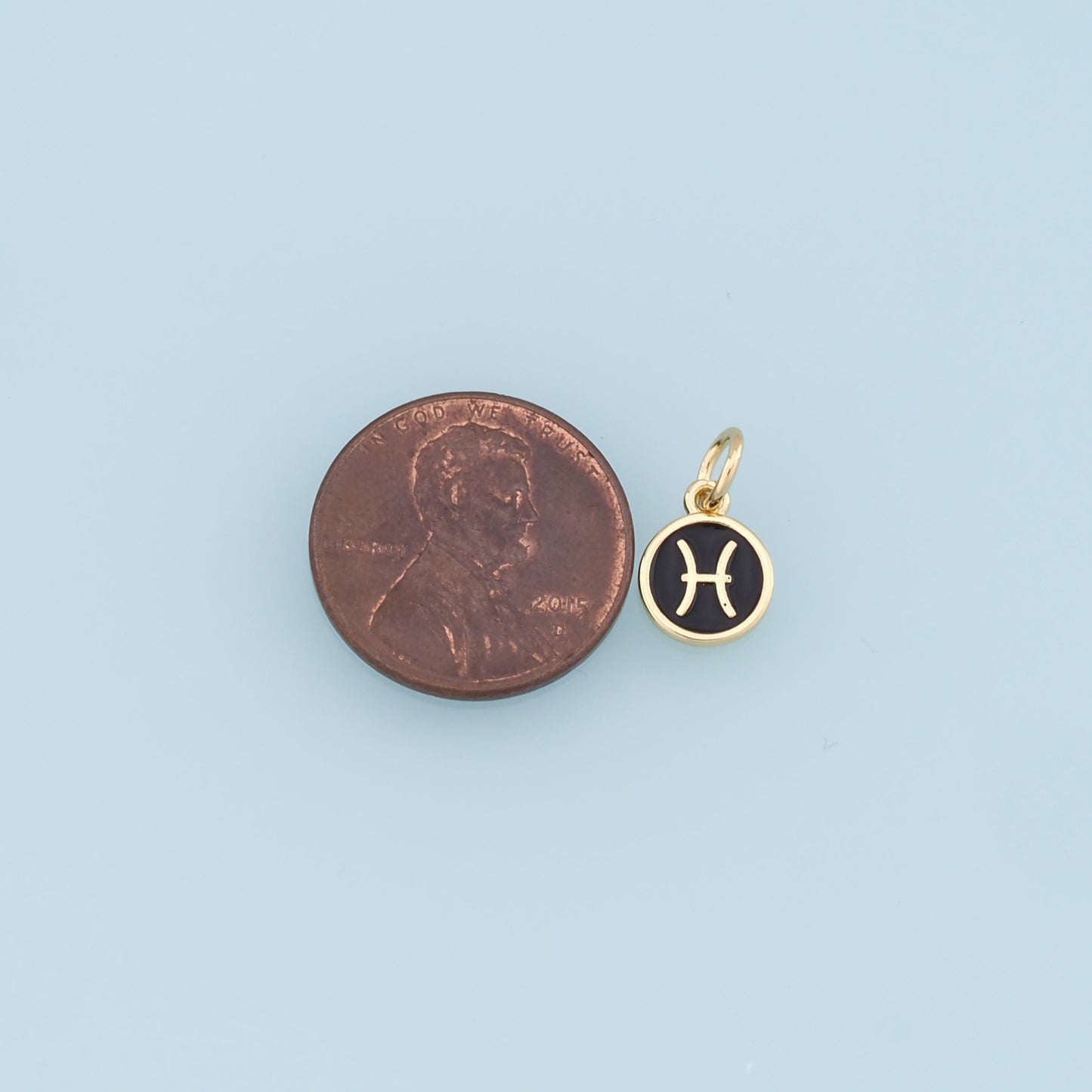 18K Gold Filled Enamel Zodiac Constellation Charms,Zodiac Symbol,Black Horoscope Charm,Gold Astrological Zodiac Sign Minimalist Jewelry