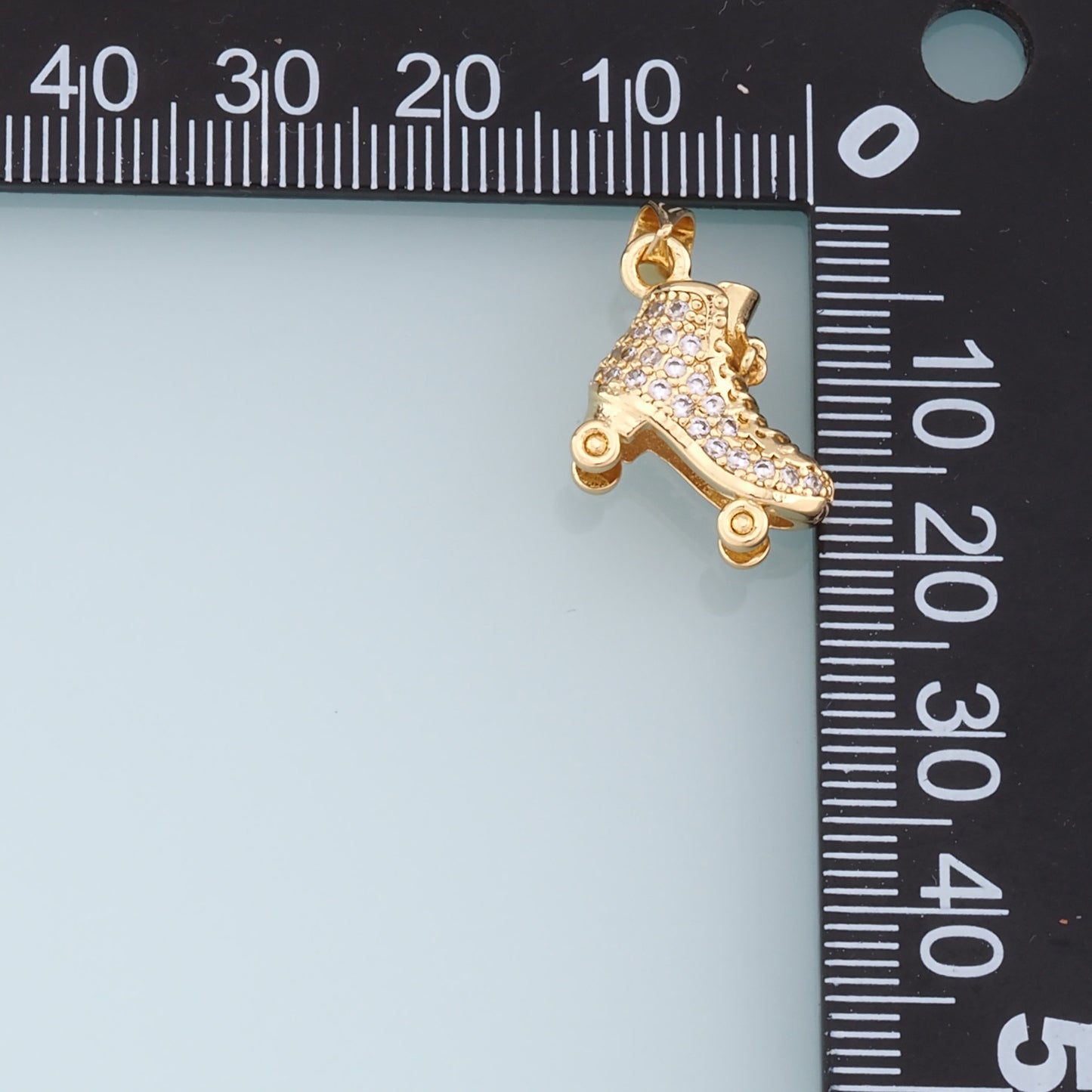 Gold Roller Skate Charms,18K Gold Filled Roller Skate Pendant,Skates Charm Bracelet Necklace for DIY Jewelry Making Supply