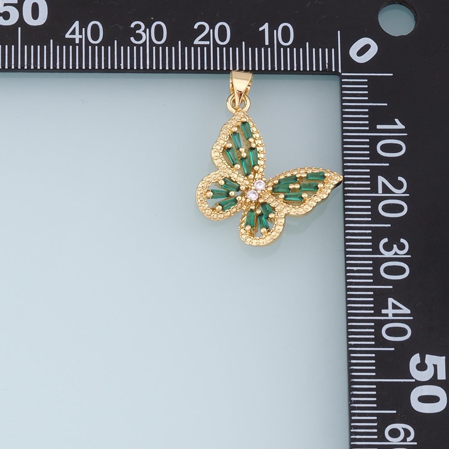 Gold Butterfly Charms,18K Gold Filled Butterfly Pendant,CZ Butterfly Charm Bracelet Necklace for DIY Jewelry Making Supply