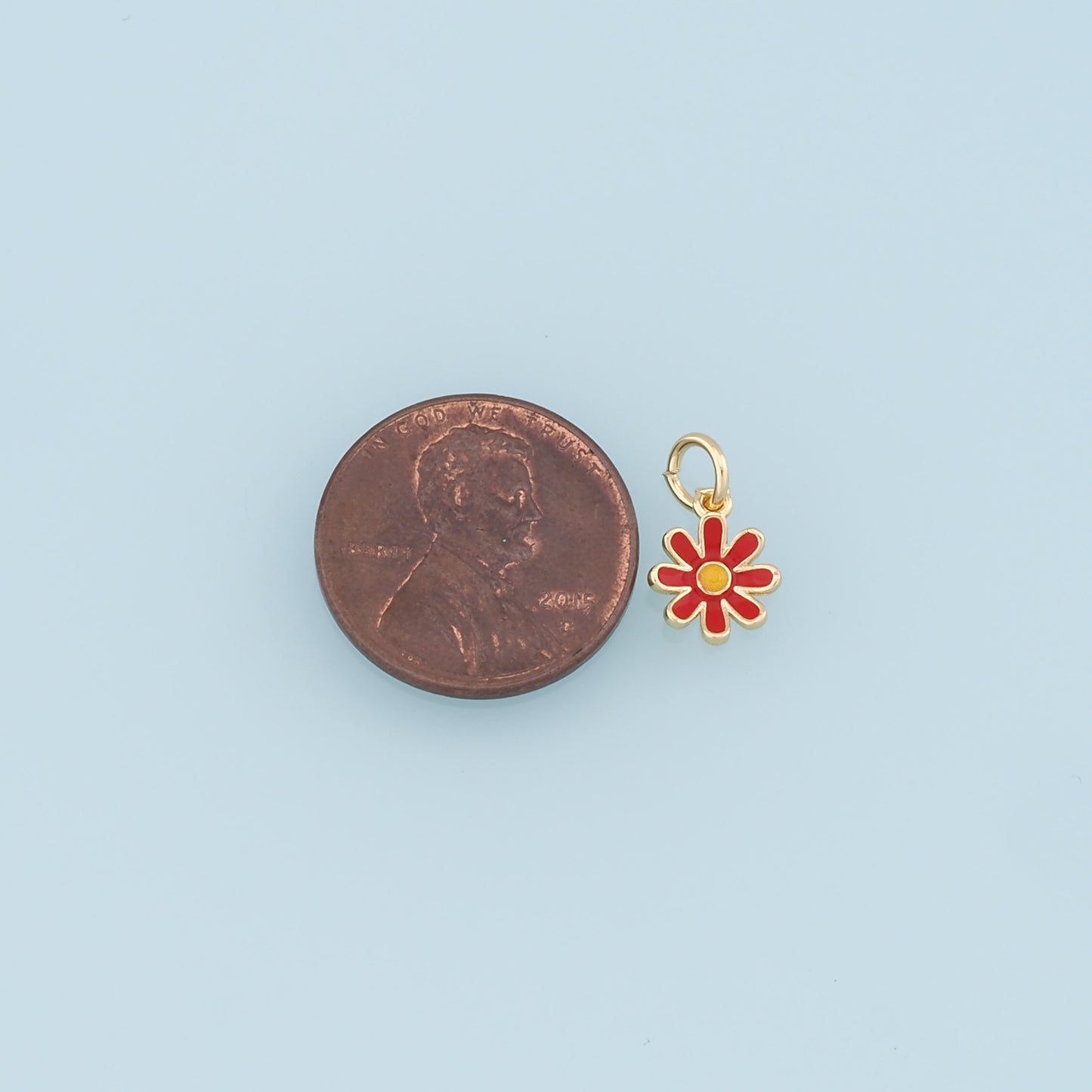 Gold Daisy Charms,18K Gold Filled Daisy Pendant,Daisy Charm Bracelet Necklace for DIY Jewelry Making Supply