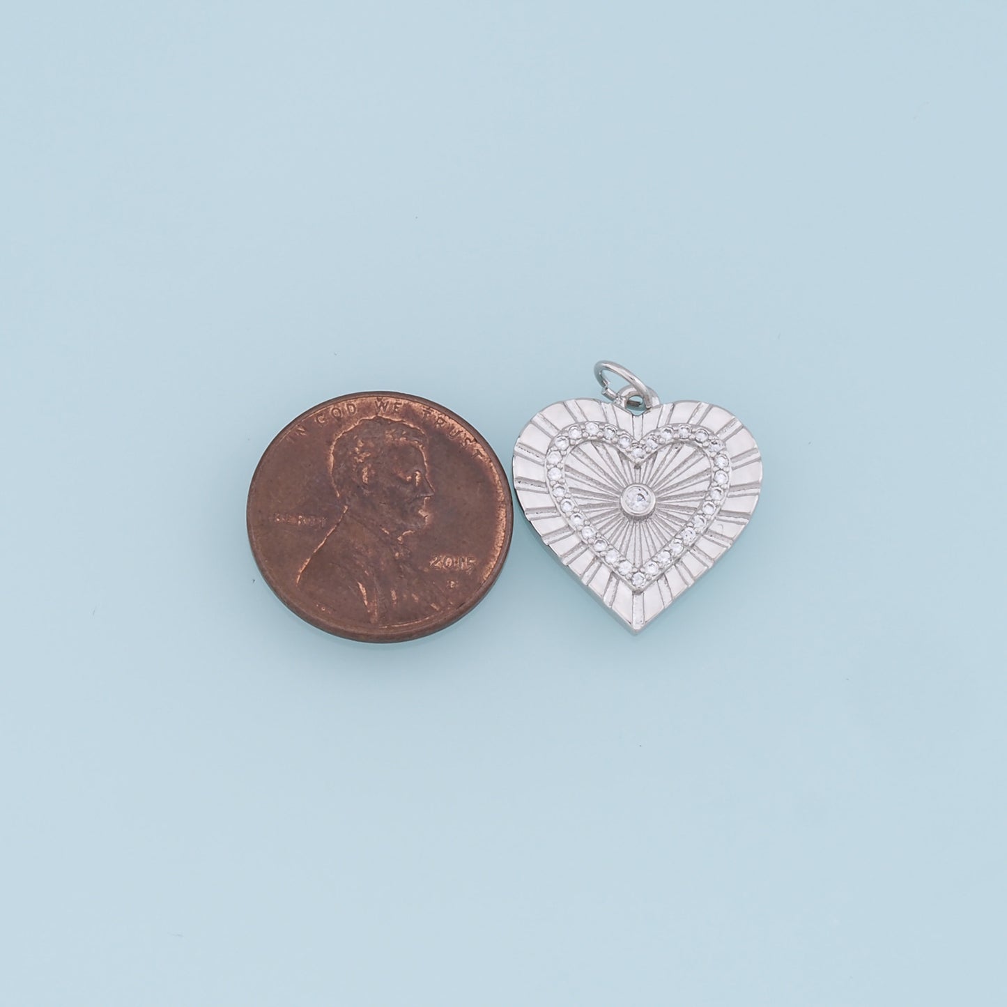Gold Heart Charms,18K Gold Filled Heart Pendant,CZ Micro Pave Heart Charm Bracelet Necklace for DIY Jewelry Making Supply