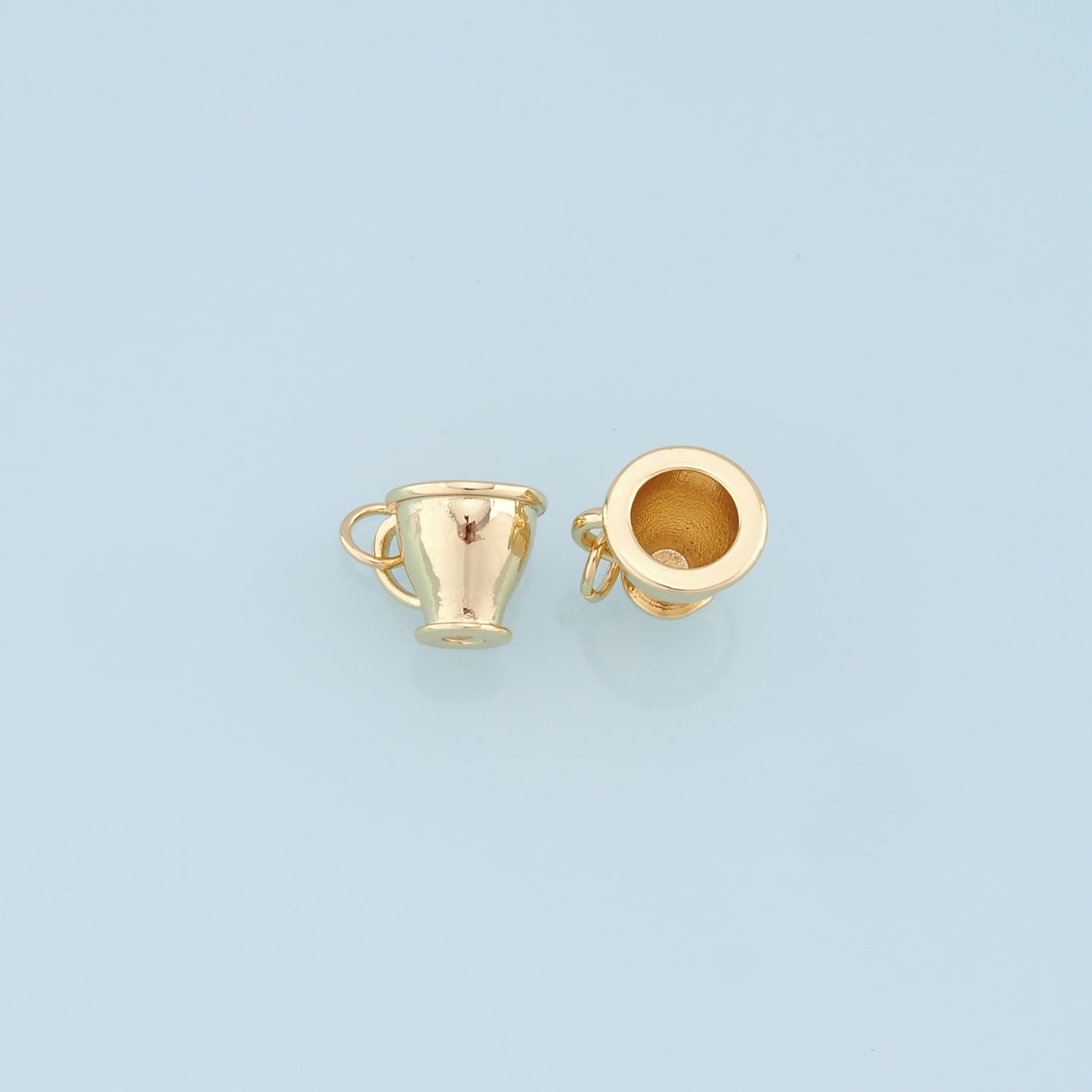 Gold cup Charms,18K Gold Filled cup Pendant,cup Charm Bracelet Necklace for DIY Jewelry Making Supply