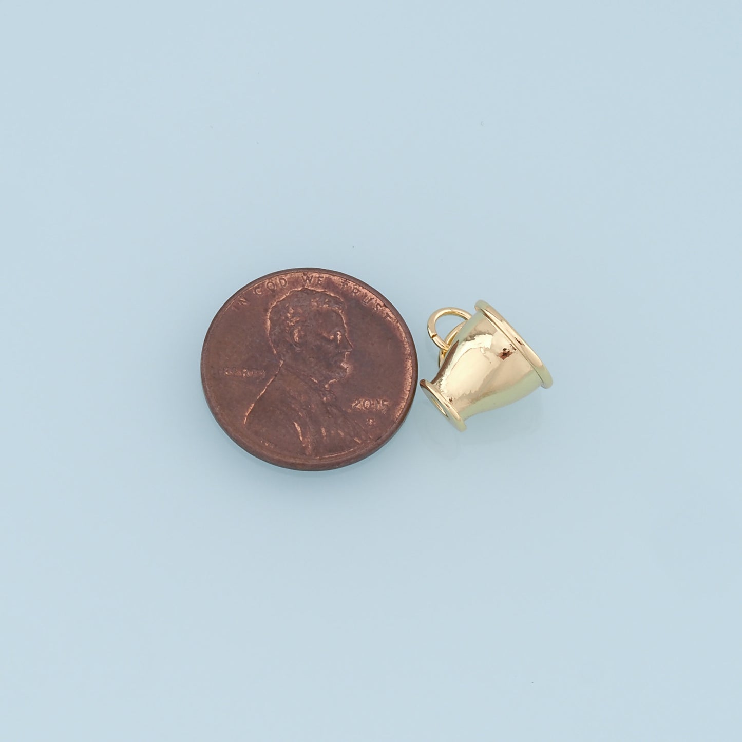 Gold cup Charms,18K Gold Filled cup Pendant,cup Charm Bracelet Necklace for DIY Jewelry Making Supply