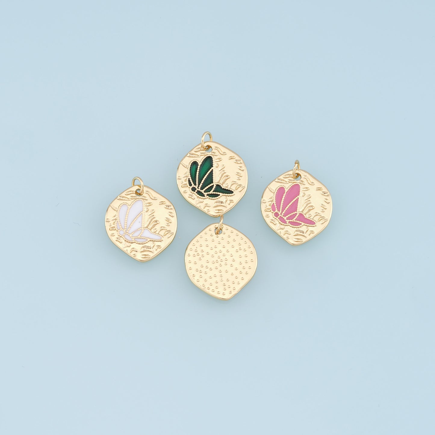 Gold Butterfly Charms,18K Gold Filled Butterfly Pendant,Enamel Butterfly Charm Bracelet Necklace for DIY Jewelry Making Supply