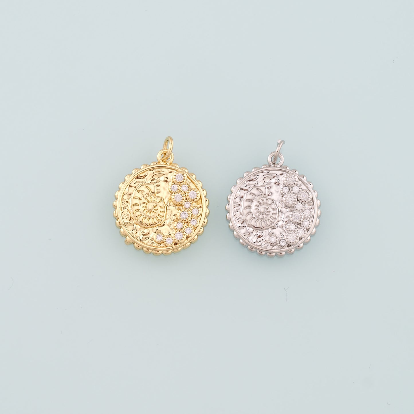 Gold Shell Charms,18K Gold Filled Conch Pendant,CZ Micro Pave Conch Shell Charm Bracelet Necklace for DIY Jewelry Making Supply