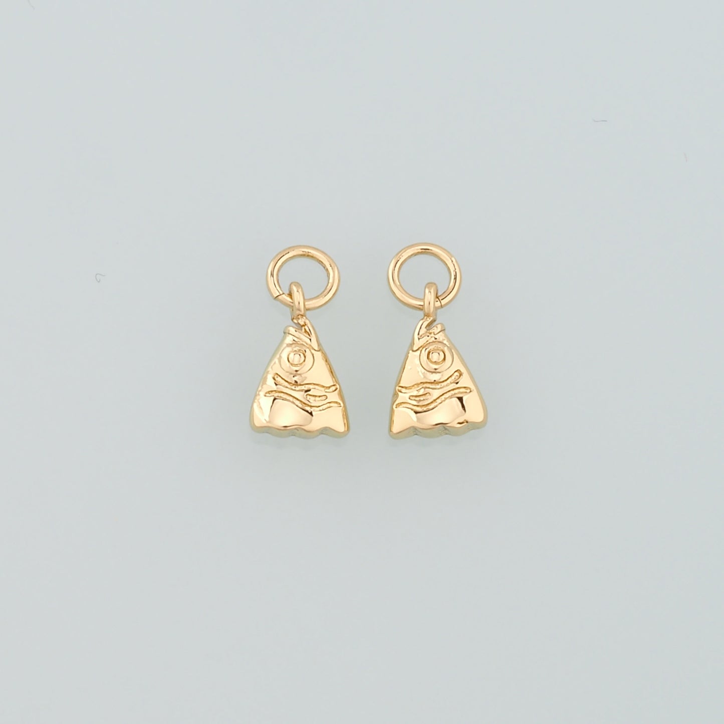 Gold Fish Charms,18K Gold Filled Fish Head Pendant,Dainty Fish Charm Bracelet Necklace for DIY Jewelry Making Supply