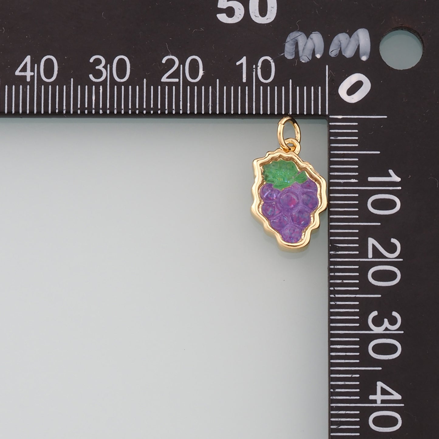 Gold Watermelon Grapes Charms,18K Gold Filled Fruit Pendant,Enamel Fruit Charm Bracelet Necklace for DIY Jewelry Making Supply