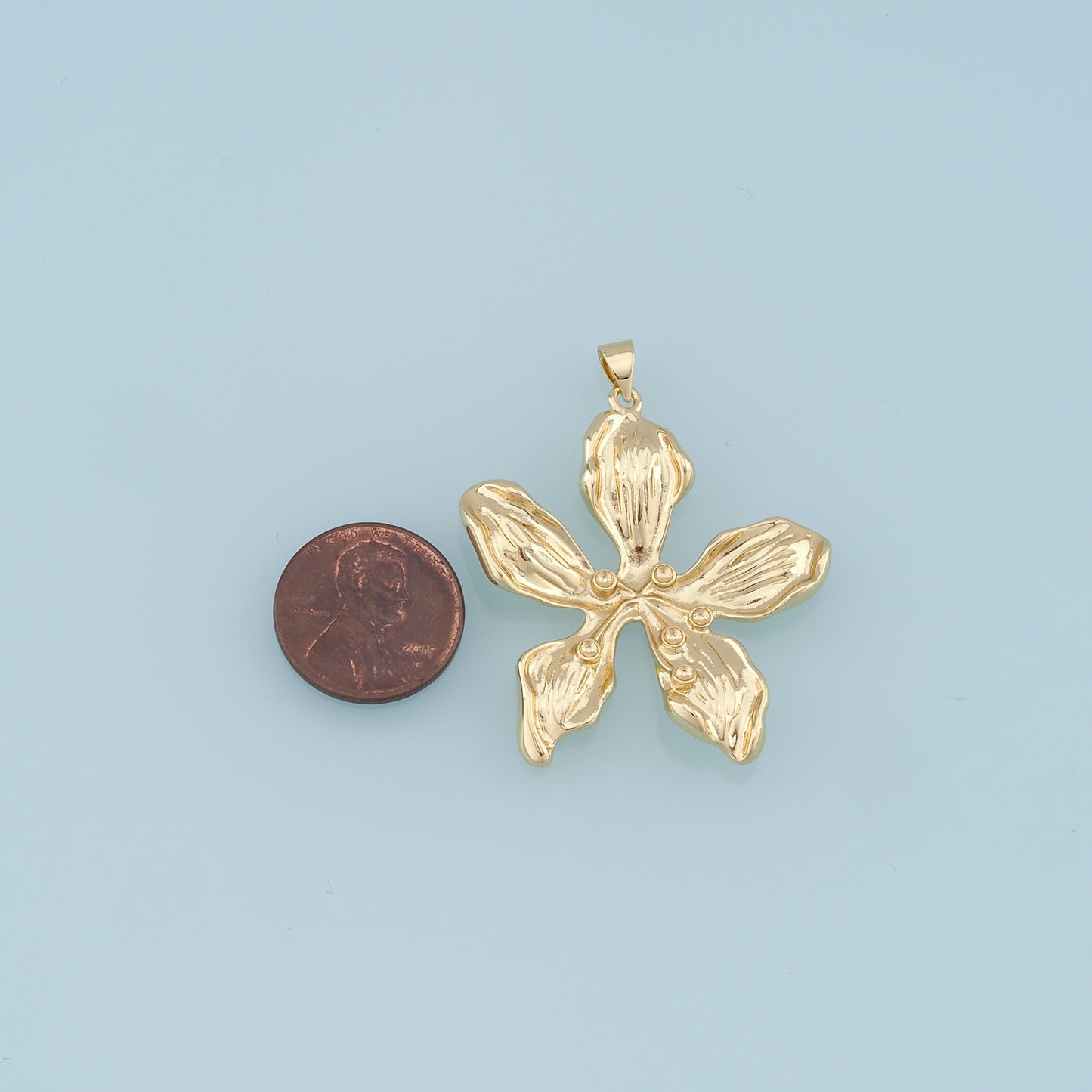 Gold Flower Charms,18K Gold Filled Flower Pendant,Silver flower Charm Bracelet Necklace for DIY Jewelry Making Supply