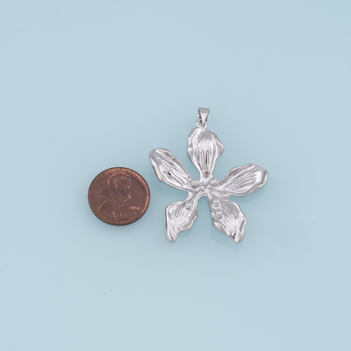 Gold Flower Charms,18K Gold Filled Flower Pendant,Silver flower Charm Bracelet Necklace for DIY Jewelry Making Supply