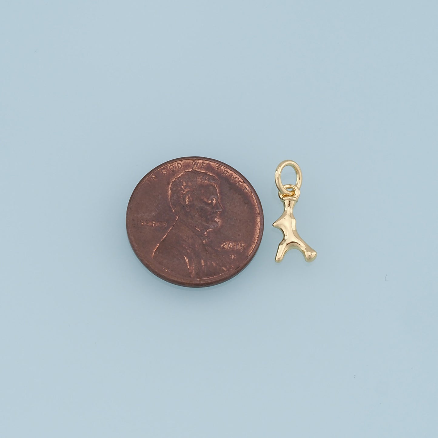 Gold Antler Charms,18K Gold Filled Antler Pendant,Elk Horn Charm Bracelet Necklace for DIY Jewelry Making Supply