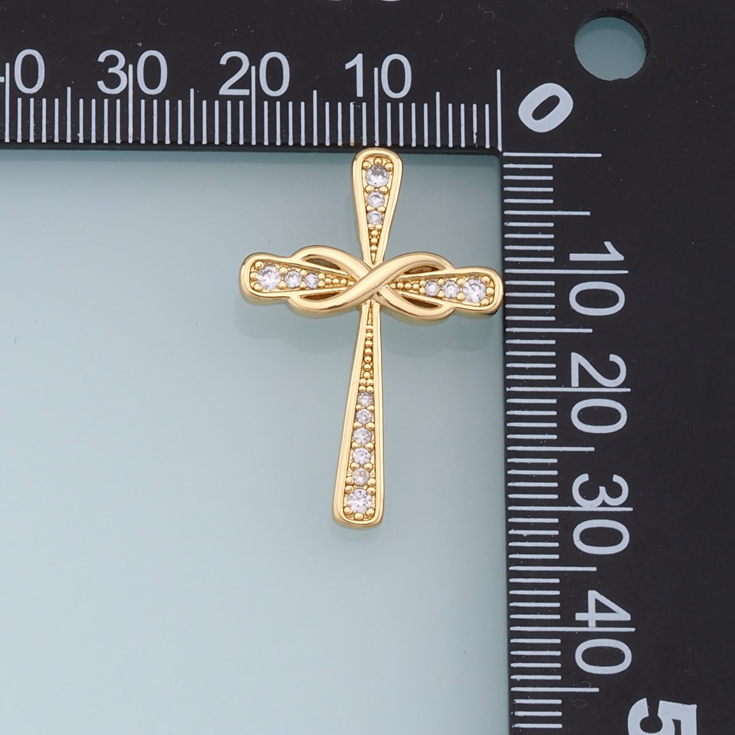 Gold Cross Charms,18K Gold Filled Cross Pendant,Cross Charm Bracelet Necklace for DIY Jewelry Making Supply