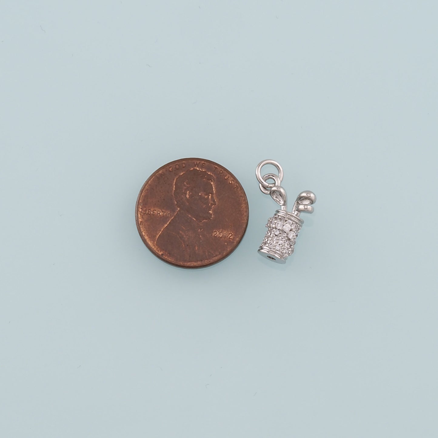 Gold Golf Charms,18K Gold Filled Golf Clubs Pendant,CZ Micro Pave Golf Clubs Charm Bracelet Necklace for DIY Jewelry Making Supply