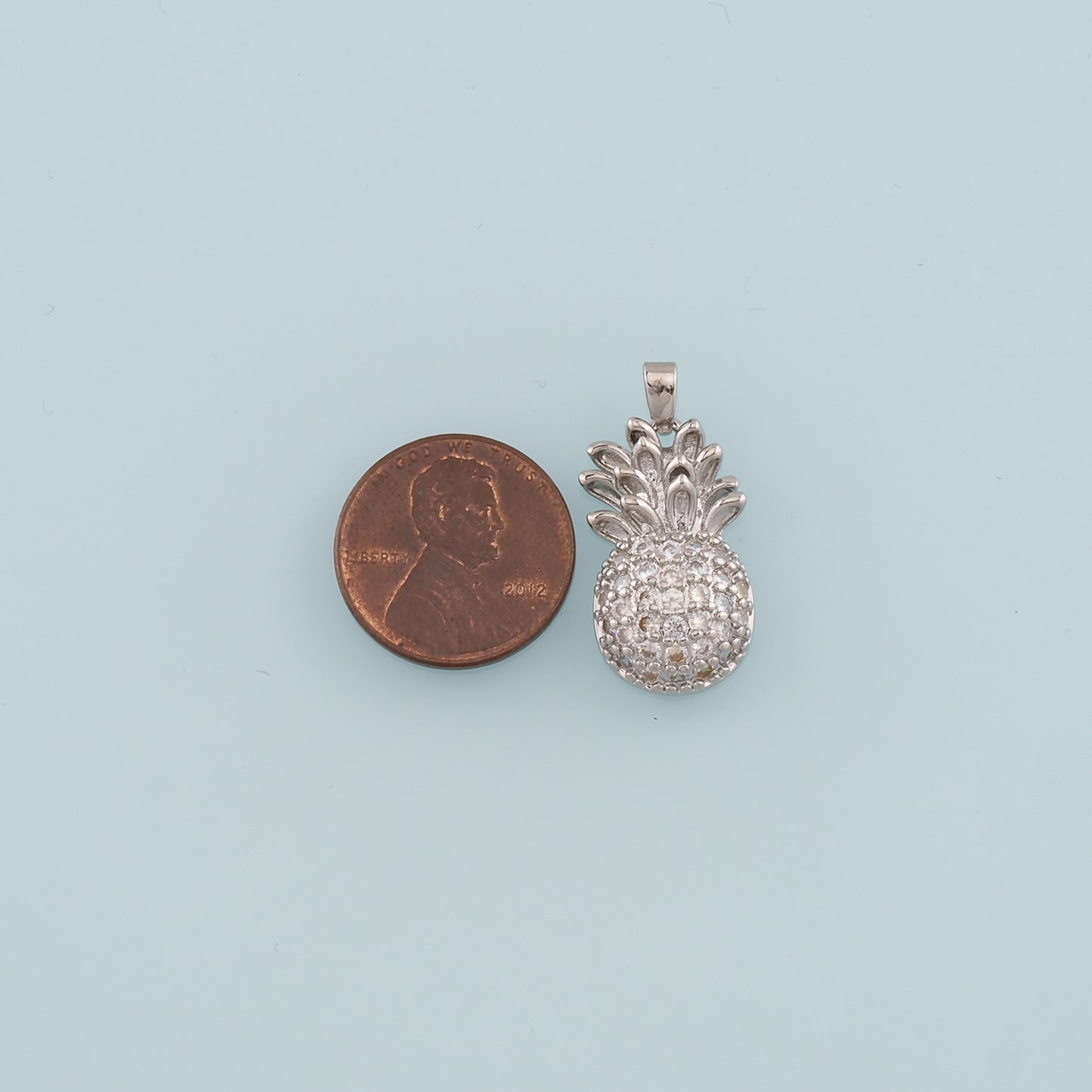 Gold Pineapple Charms,18K Gold Filled Pineapple Pendant,CZ Micro PaveFruit Charm Bracelet Necklace for DIY Jewelry Making Supply