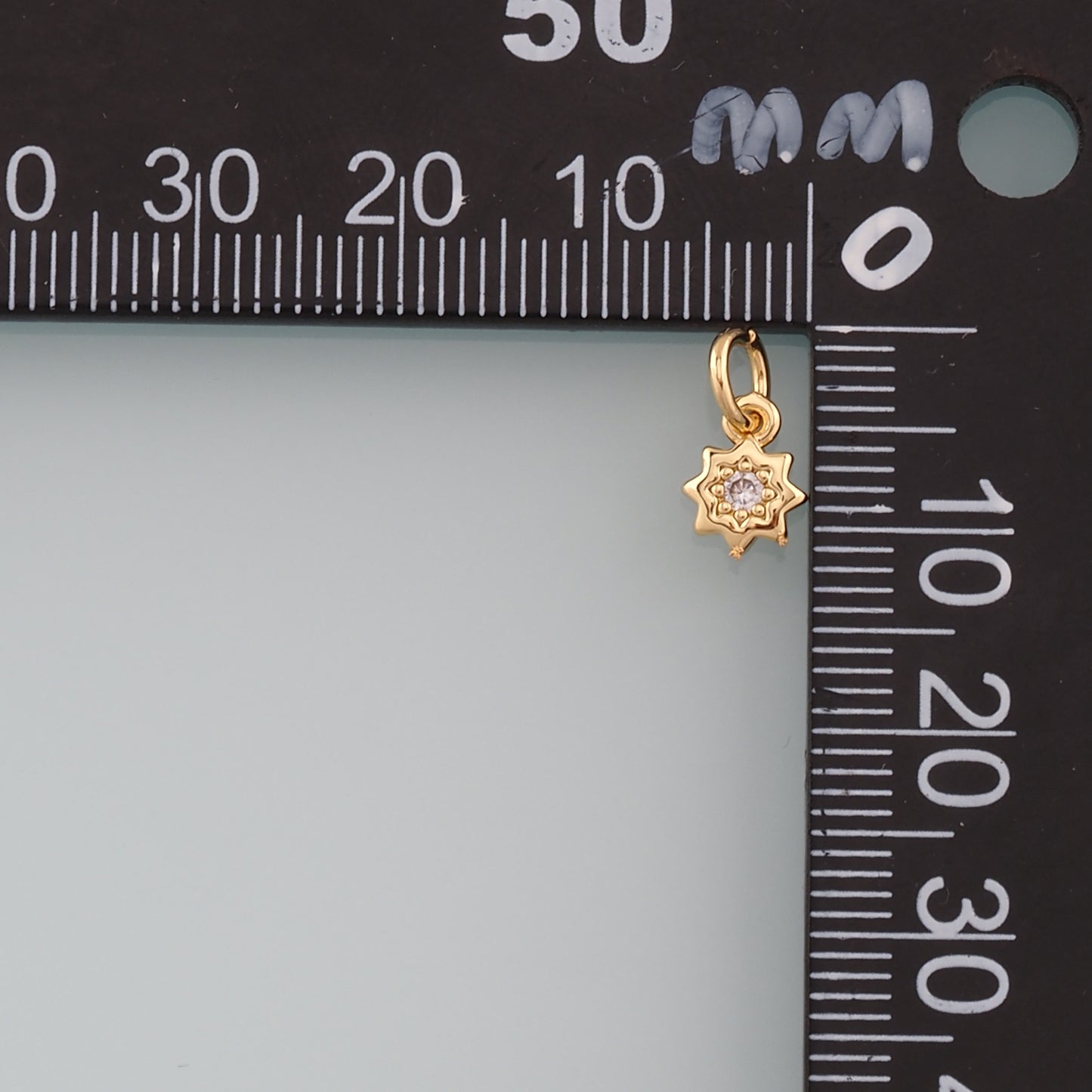 Gold Sun Charms,18K Gold Filled Sun Pendant,CZ Micro Pave Celestial Charm Bracelet Necklace for DIY Jewelry Making Supply