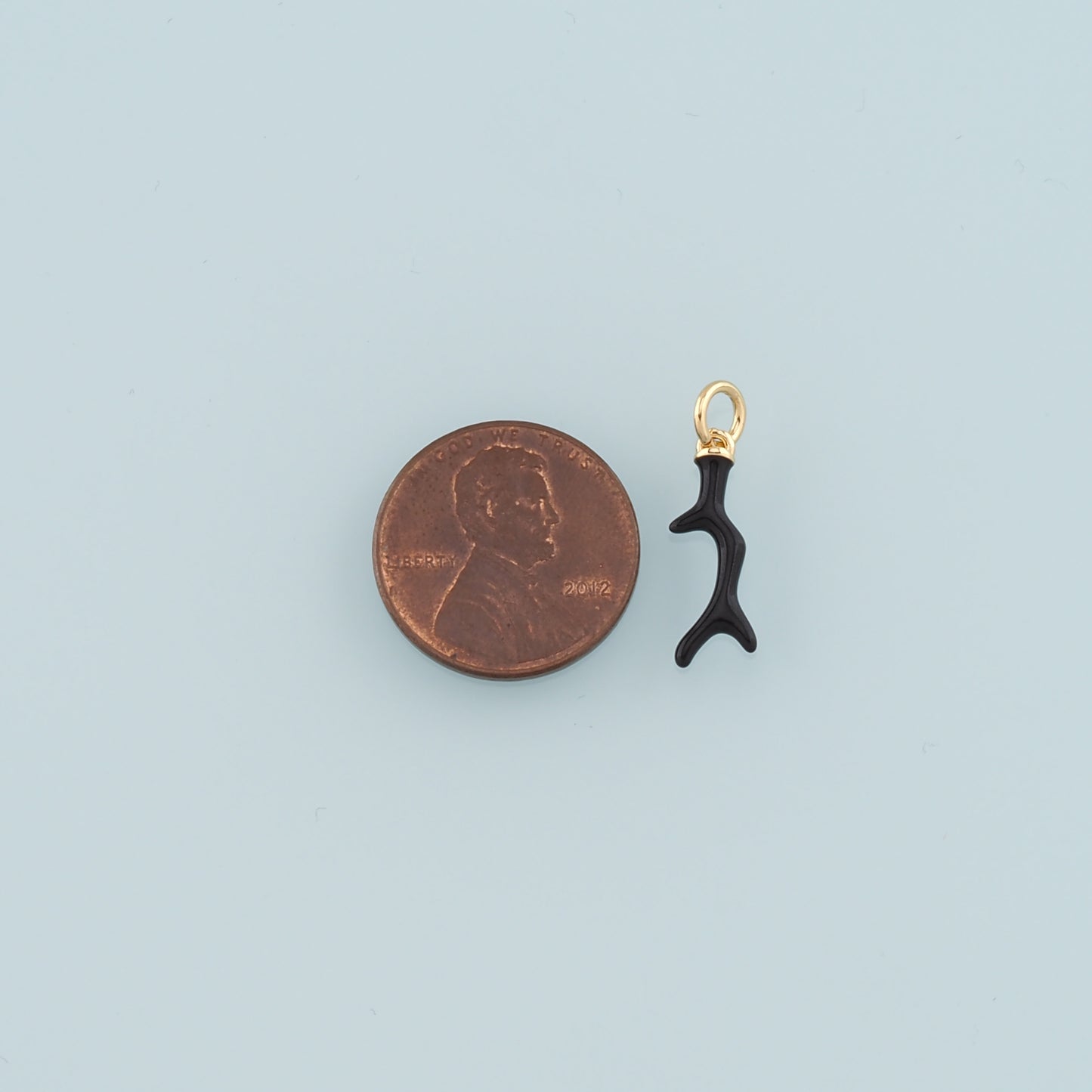 Gold Antler Charms,18K Gold Filled Antler Pendant,Enamel Elk Charm Bracelet Necklace for DIY Jewelry Making Supply