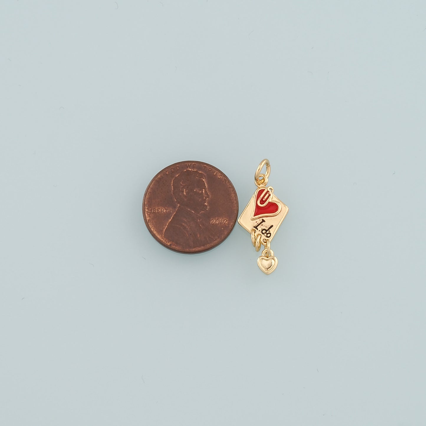 18K Gold Filled Love Letter Pendant,Enamel Heart Envelope Charm Bracelet Necklace for DIY Jewelry Making Supply