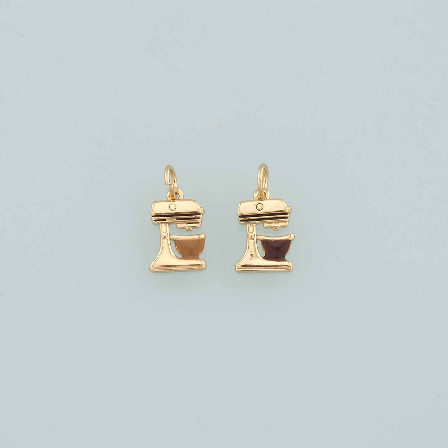 Gold Coffee Charm,18K Gold Filled Coffee Machine Pendant,Enamel Coffee Machine Charm Bracelet Necklace for DIY Jewelry Making Supply