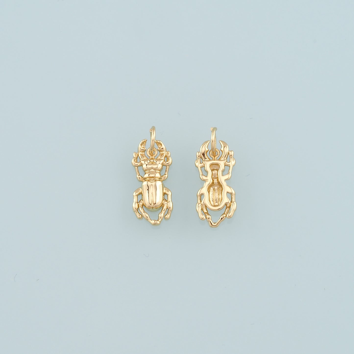Gold Beetle Charms,18K Gold Filled Beetle Pendant,Insect Charm Bracelet Necklace for DIY Jewelry Making Supply