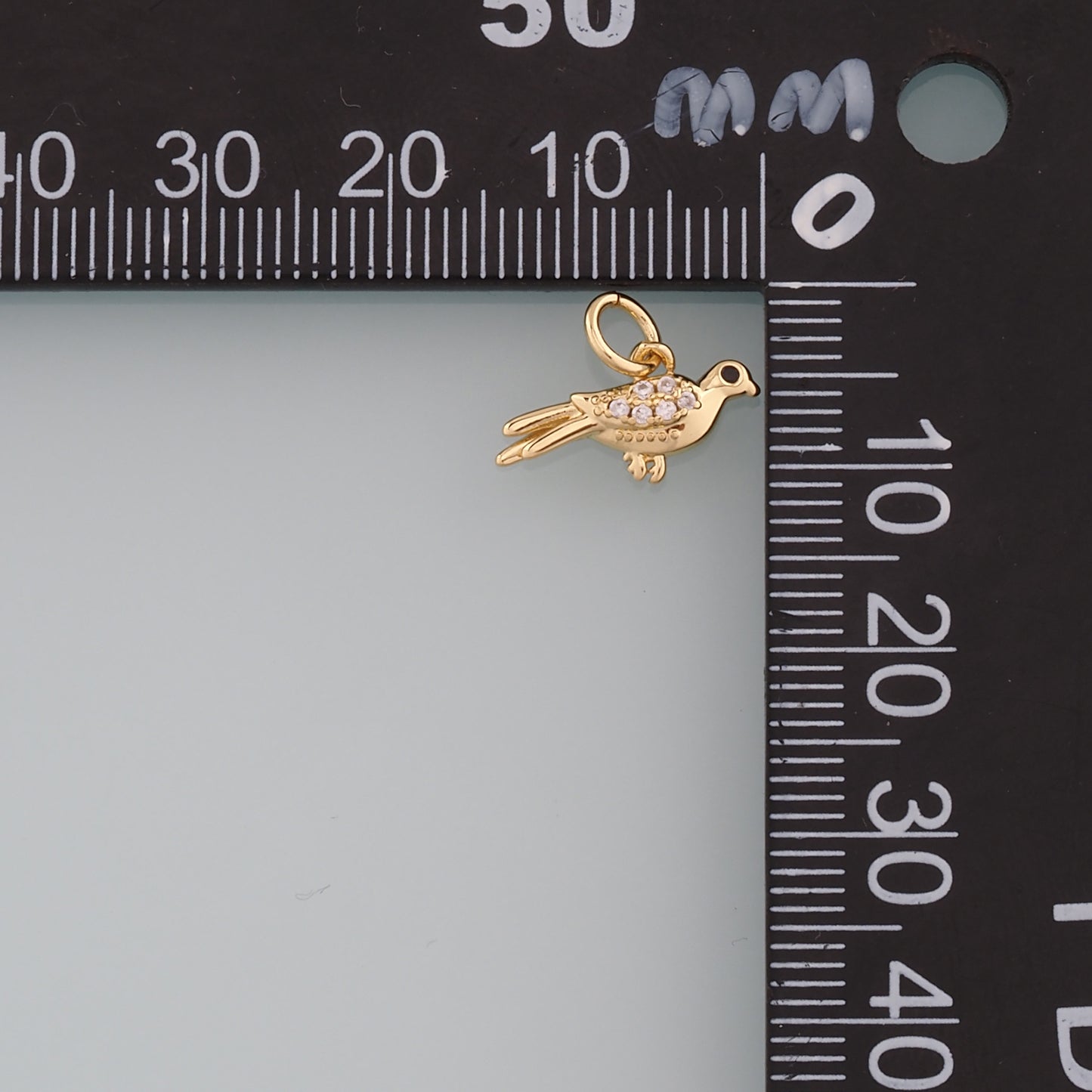 Gold Animal Charms,18K Gold Filled Bird Pendant,CZ Micro Pave Bird Charm Bracelet Necklace for DIY Jewelry Making Supply