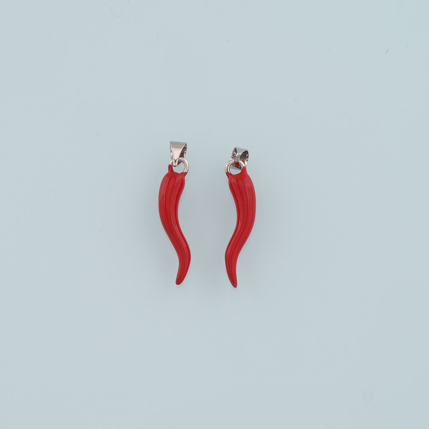 Silver Horns Pendant,Enamel Horns Charm Bracelet Necklace for DIY Jewelry Making Supply