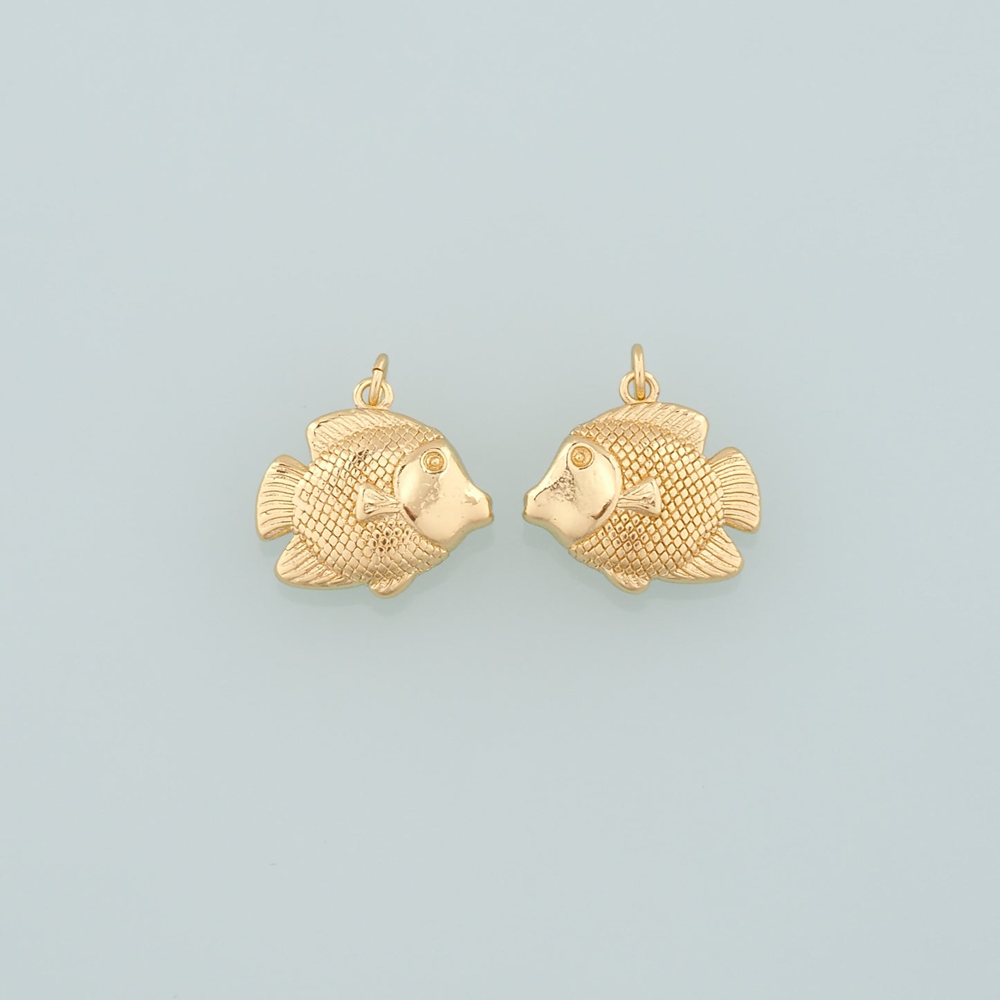 Gold Fish Charms,18K Gold Filled Fish Pendant,Cute Fish Charm Bracelet Necklace for DIY Jewelry Making Supply