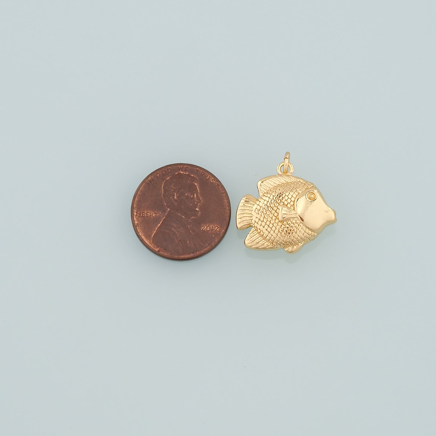 Gold Fish Charms,18K Gold Filled Fish Pendant,Cute Fish Charm Bracelet Necklace for DIY Jewelry Making Supply