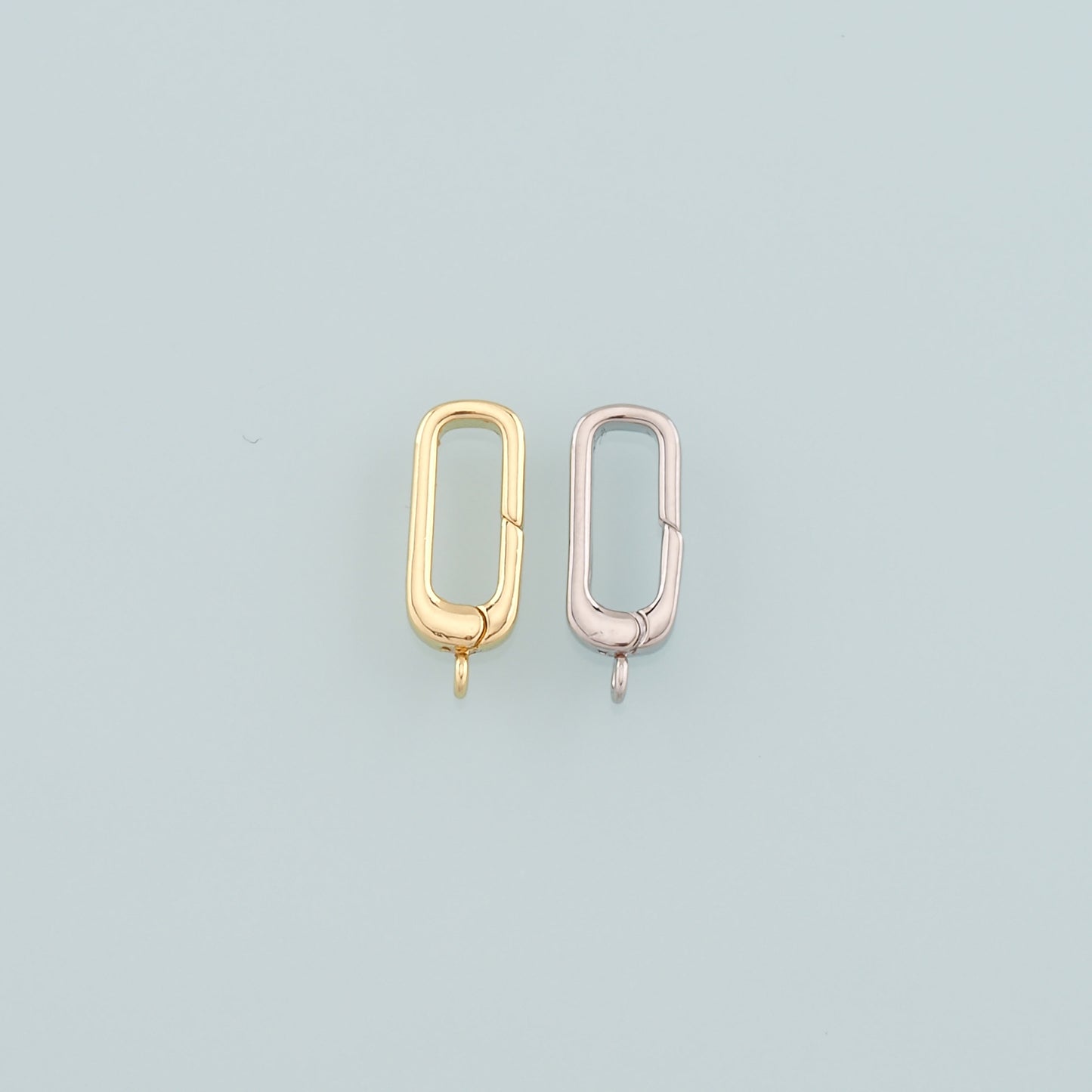 18K Gold Filled Oval Carabiner Clasp,Carabiner Lock Connector,Spring Push Gate for DIY Jewelry Finding Necklace Bracelet