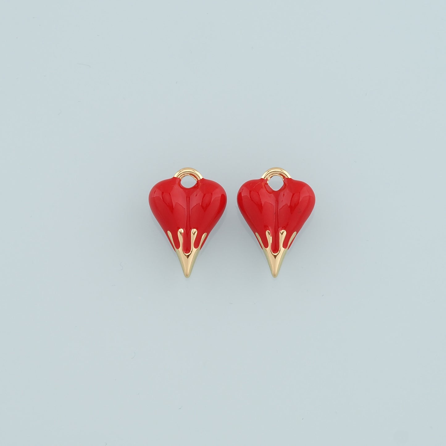 Gold Heart Charms,18K Gold Filled Heart Pendant,Enamel Heart Charm Bracelet Necklace for DIY Jewelry Making Supply