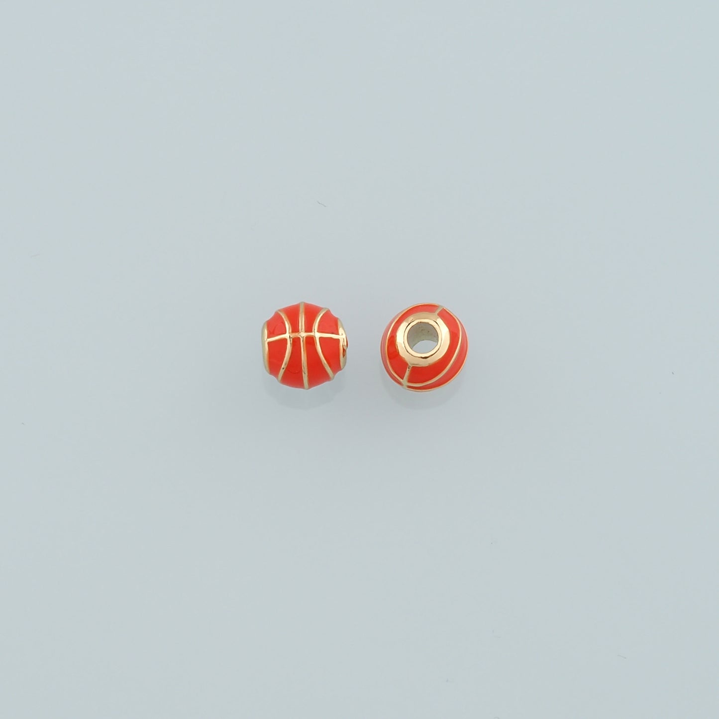 18K Gold Filled Basketball Spacer Bead,Enamel Ball Charm Bracelet Necklace for DIY Jewelry Making Supply