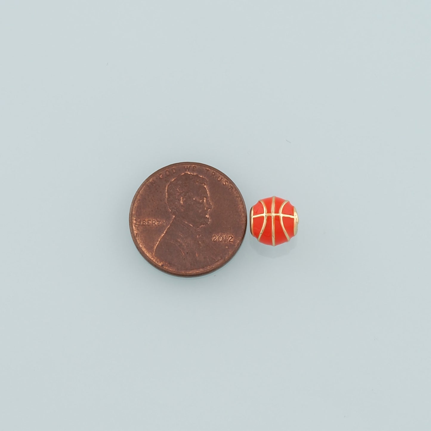 18K Gold Filled Basketball Spacer Bead,Enamel Ball Charm Bracelet Necklace for DIY Jewelry Making Supply