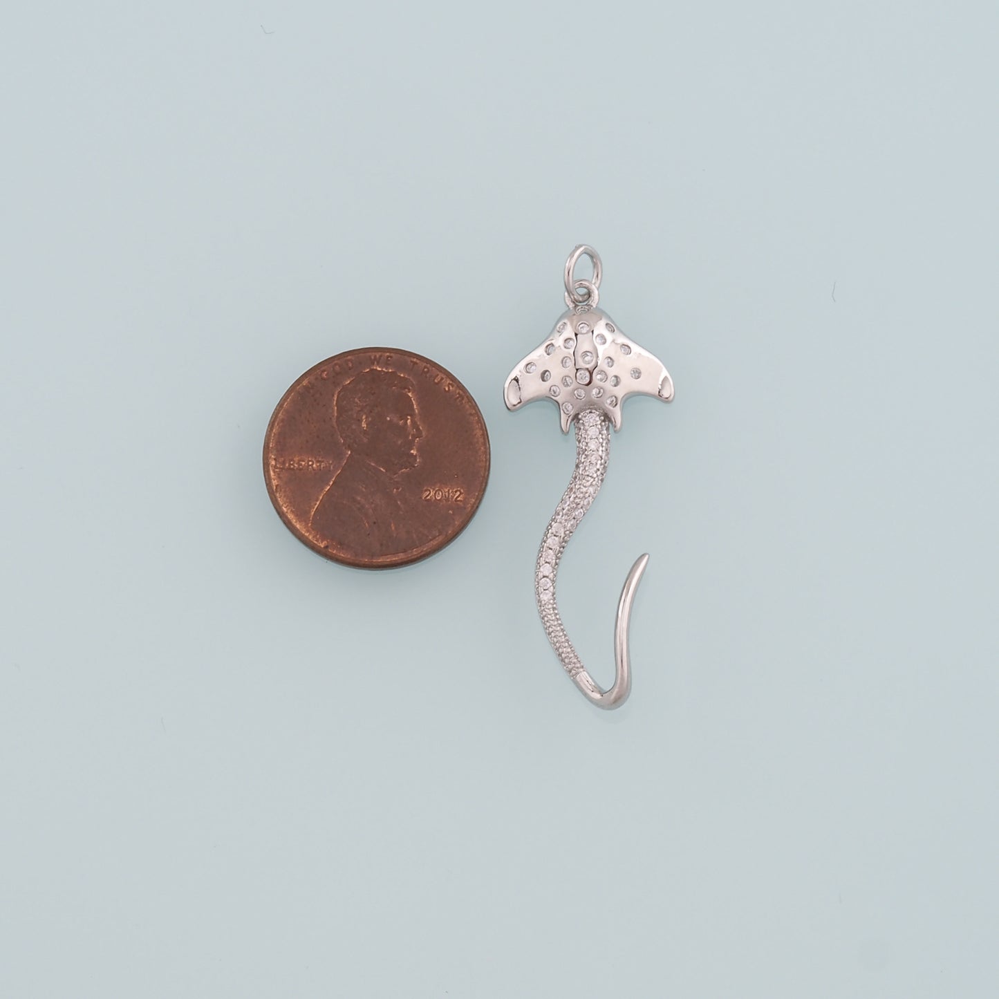 Gold Fish Charms,18K Gold Filled Manta Ray Pendant,CZ Micro Pave Manta Ray Charm Bracelet Necklace for DIY Jewelry Making Supply