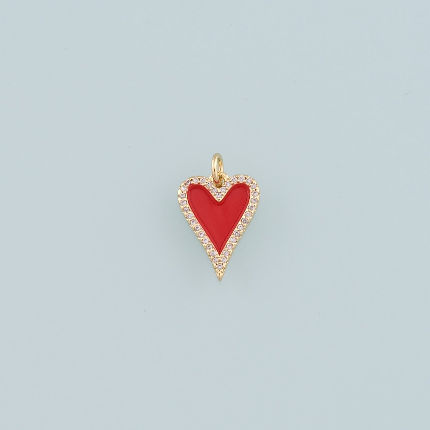 Gold Heart Charms,18K Gold Filled Heart Pendant,Enamel Heart Charm Bracelet Necklace for DIY Jewelry Making Supply